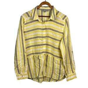 Andrew Marc / Marc New York 100% linen striped summer top size large